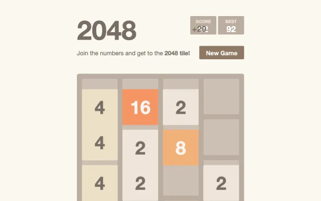 2048 gameplay screenshot 1
